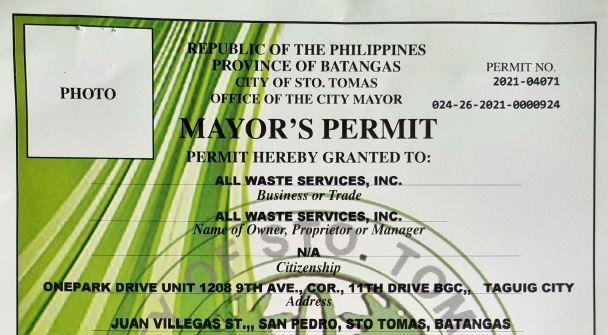 MAYOR'S PERMIT